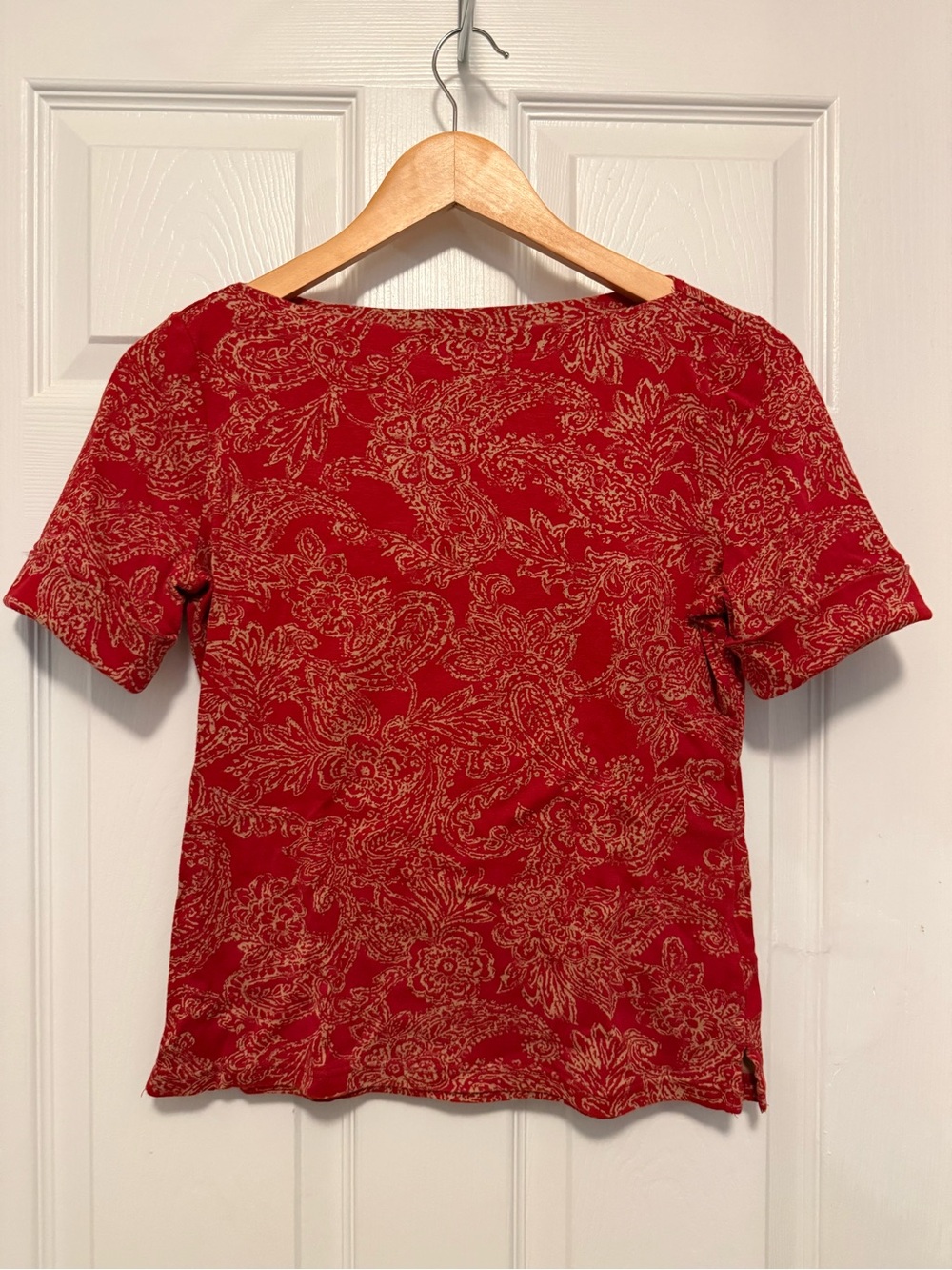 Like New Lauren Ralph Lauren Paisley Boatneck Top